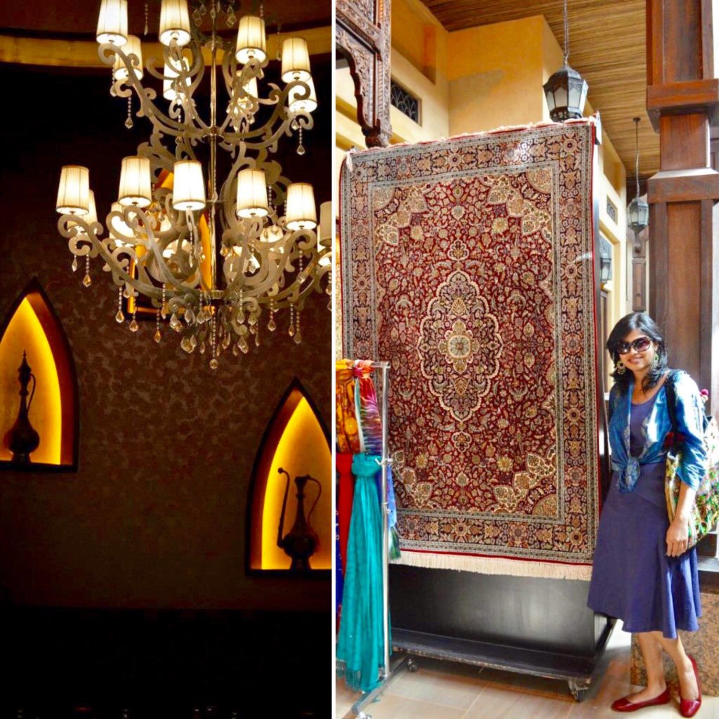  girl standing beside carpet - old world charm in dubai