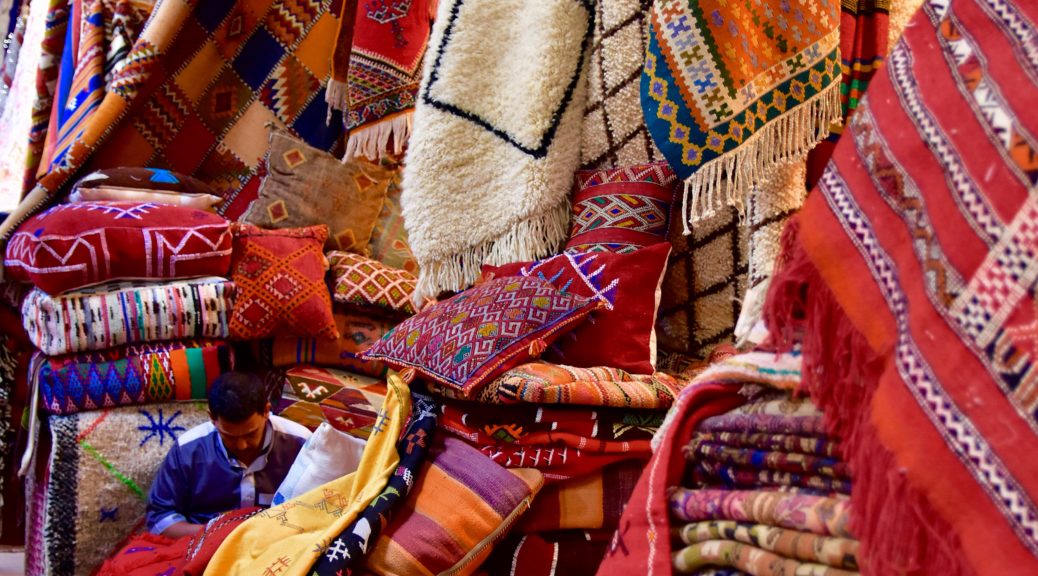 Colorful carpets in Morocco