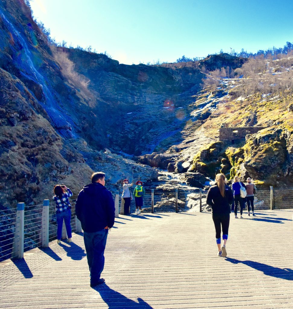 Dried up waterfall in Norway Kjosfossen Myrdal 